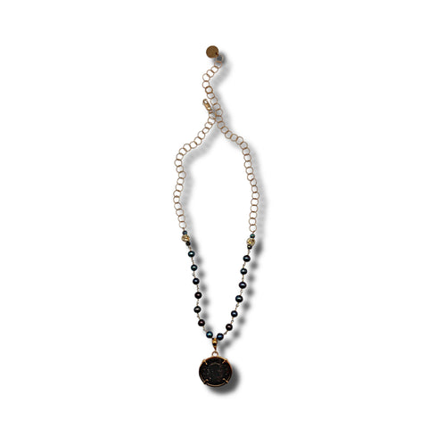 Maximinus Coin and Freshwater Pearl Necklace