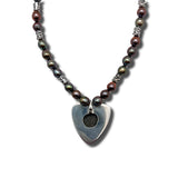 Back Side: Constantius II Coin, Freshwater Pearl & Silver Necklace