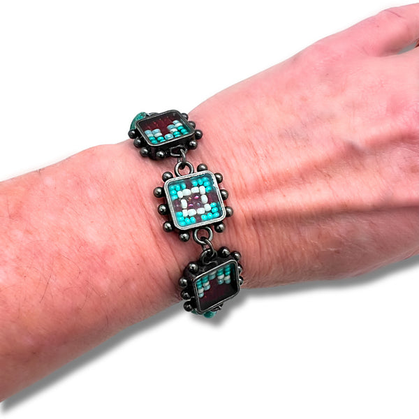 ColorFULL Bracelet with Czech Beads & Turquoise