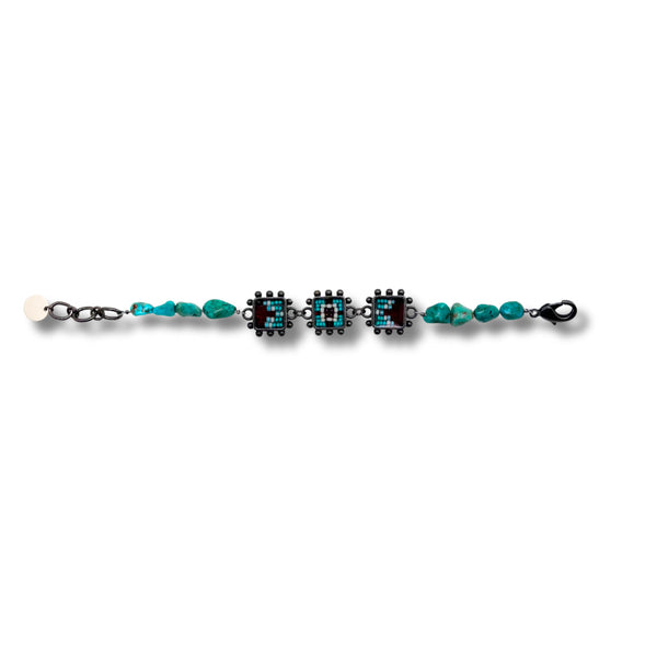 ColorFULL Bracelet with Czech Beads & Turquoise