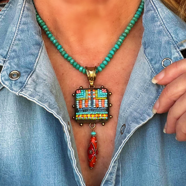 ColorFULL Necklace with Turquoise & Cloisonne