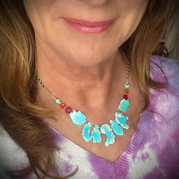 Sleeping Beauty Turquoise and Silver Necklace