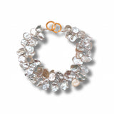 White Keshi Pearl Necklace with Gold clasp
