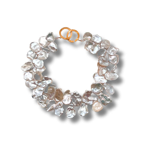 Freshwater Keshi Pearl & Gold Vermeil Necklace