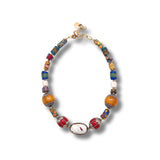 Multi-Color Necklace with African Glass and Resin