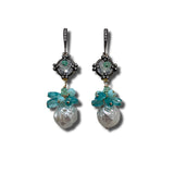 Baroque Pearl, Peruvian Opal & Apatite Earrings