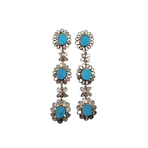 Diamond & Turquoise Statement Earrings