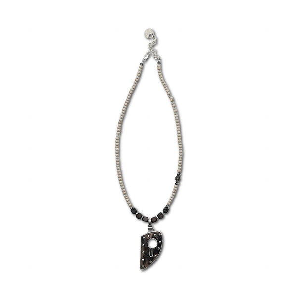 Fossil Walrus Ivory and Coral Necklace