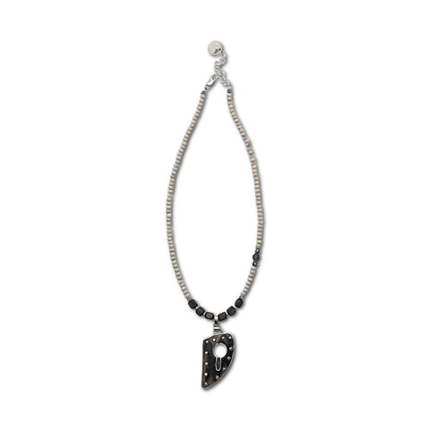 Fossil Walrus Ivory & Coral Necklace