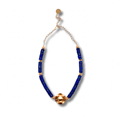 Faceted Lapis and Gold Earrings