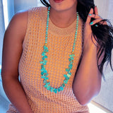 Number 8 Turquoise and Gold Vermeil Necklace on model