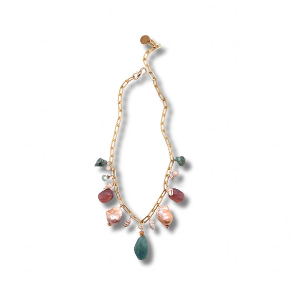 Mixed Stone, Pearl & Shell Necklace