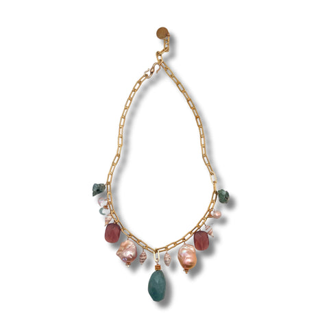 Mixed Stone, Pearl & Shell Necklace