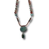 Byzantine Coin, Jasper and Leather Necklace