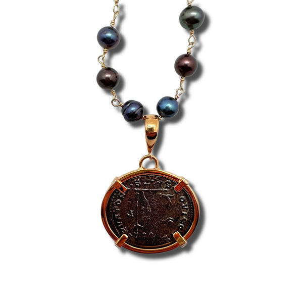Back Side: Maximinus and Freshwater Pearl Necklace