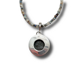 Dendrite Opal, Silver and Romulus and Remus Coin Necklace