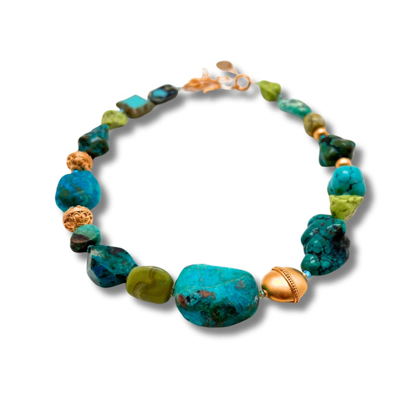 Mixed Blue/Green Stone Necklace