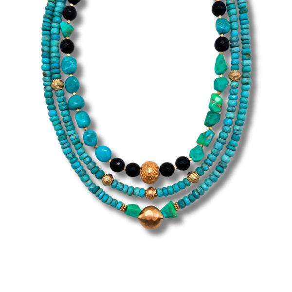 Mixed Turquoise and Onyx Necklaces
