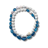 Aquamarine & Baroque Pearl Long Necklace