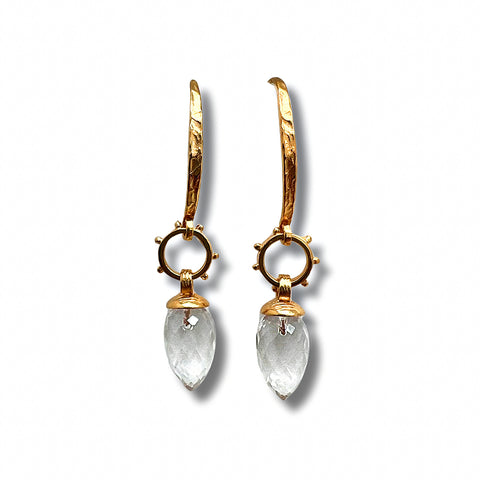 Rock Crystal and Gold Vermeil Earrings