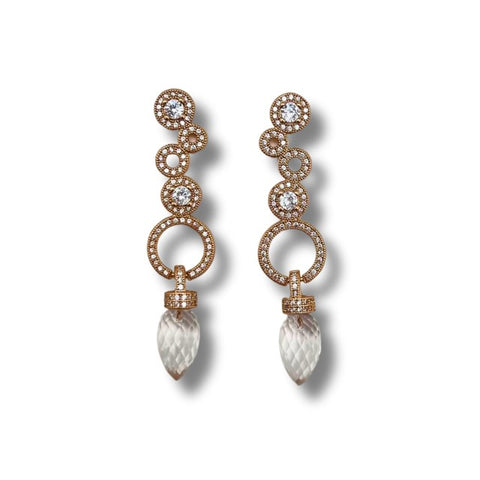 Rock Crystal & CZ Earrings