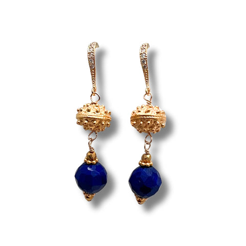 Faceted Lapis Earrings