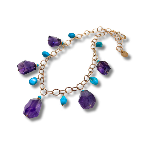 Necklace of Amethyst and Turquoise