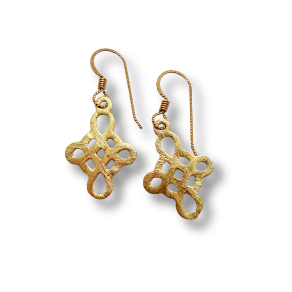 Gold Plate Earrings on white background