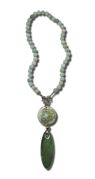 Amazonite, Larsonite & Ancient Roman Glass Necklace