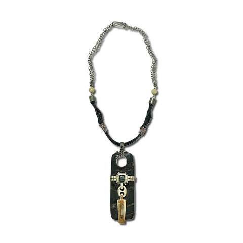Fossil Walrus Ivory & Leather Necklace