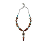 Fossil Walrus Ivory, Red Creek Jasper & Sleeping Beauty Turquoise Necklace