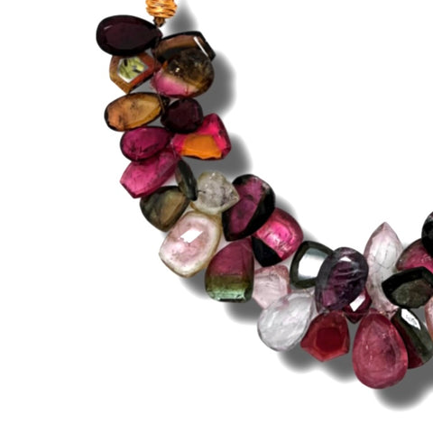 Multi-Color Tourmaline Slice Necklace