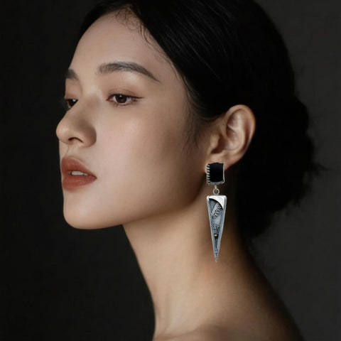 The Obsidian Dagger Earrings