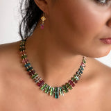Multi-Color Tourmaline & 14kt Gold Necklace