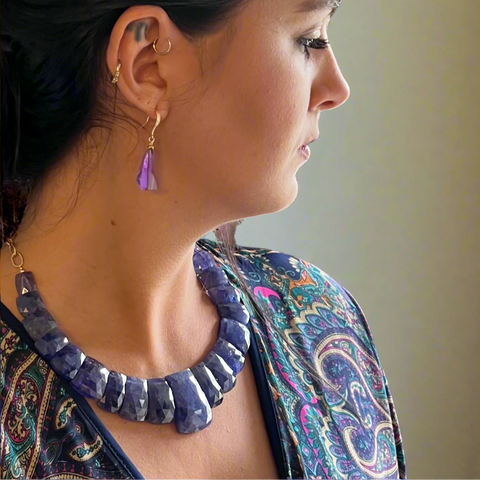 Tanzanite and 14kt Gold Necklace