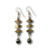 Pyrite & Antiqued Brass Earrings