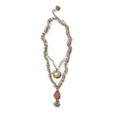 Rose Quartz & Bone Necklace