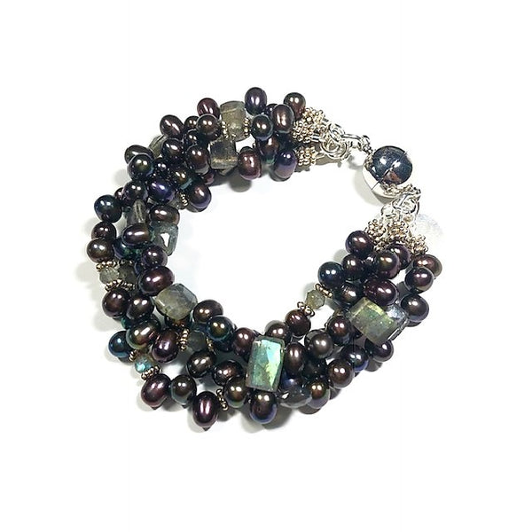 Pearl and Labradorite Bracelet