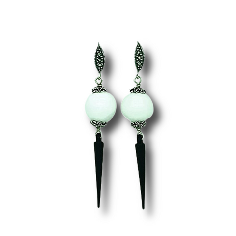 Black and White Spike Earrings