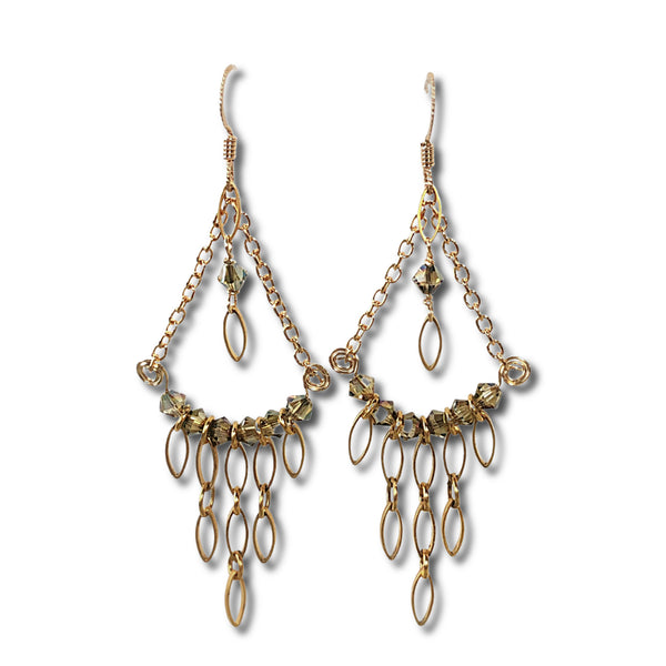 Swarovski Crystal and Gold Chandelier Earrings