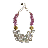 Sapphire & Keshi Pearl Necklace