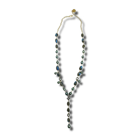 Tahitian Pearl and Labradorite Necklace