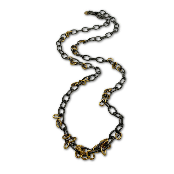 Black and Gold Long Necklace
