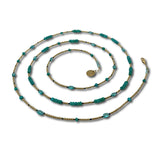 Opal, Apatite and Gold Long Necklace