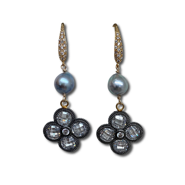 Akoya Pearl & Mixed Metal Earrings