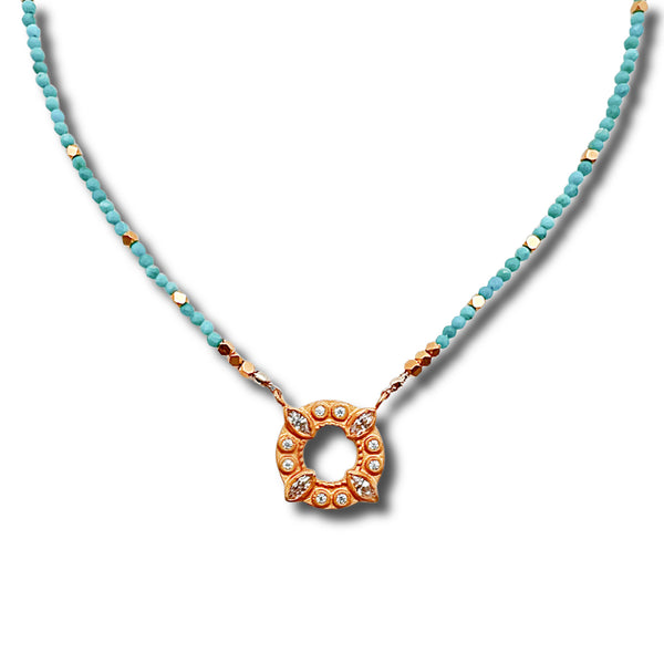 Sleeping Beauty Turquoise & Gold Necklace