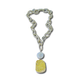 Mica Drusy, Chalcedony, Sterling Silver And Nylon Chain Lariat