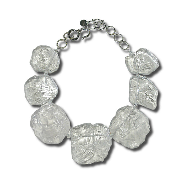Hand-Chiseled Rock Crystal Necklace