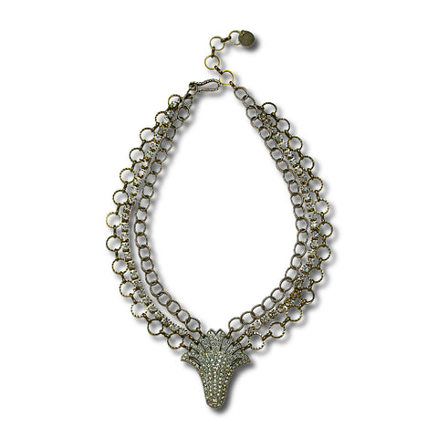 Vintage Rhinestone & Mixed Metal Necklace