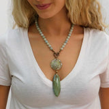 Amazonite, Larsonite & Ancient Roman Glass Necklace